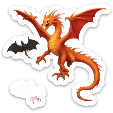 A dragon and Phoenix and spider  combined together  sticker
