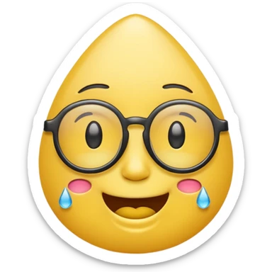 cry emoji with glasses sticker