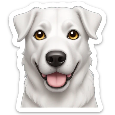 short-hair, black-and-white, border-collie-american-bulldog, white-fur-around-left-eye sticker