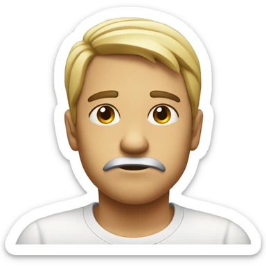 Pouty face with peace sign sticker