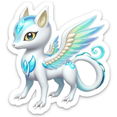 Angelic Divine Bioluminescent Translucent Luminescent Diaphanous Shiny Colorful Meloetta-Latias-Koraidon-Peppercat-Wargreymon-Protogen-Fakémon-fusion-hybrid-creature sticker