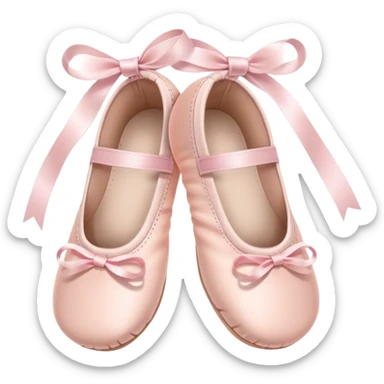 Pale pink ballet shoes for babies  sticker
