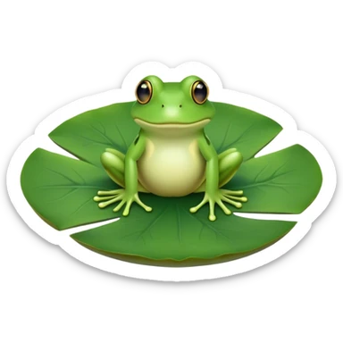 A lily pad with a frog hand as negative space sticker