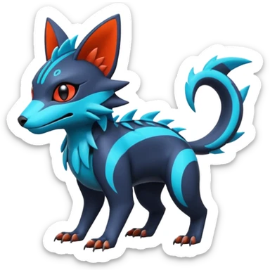  exotic tropical cyber-Sleuth-Litten-Linoone-Noibat-Fakémon-Pokémon-Vernid-creature sticker