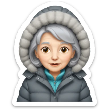 old woman in puffy winter coat











 sticker