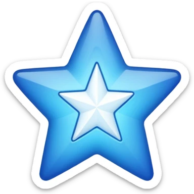 Create a verified badge a blue star with a white verified sign in middle sticker