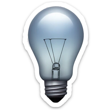 a normal light bulb with a ruler with no faces sticker