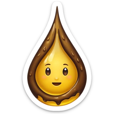 plain yellow drop and plain Pile of Poo  sticker