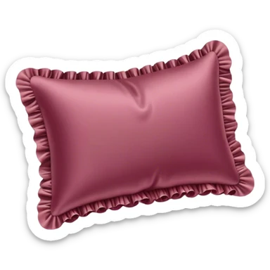 light burgundy silk pillow with ruffles sticker