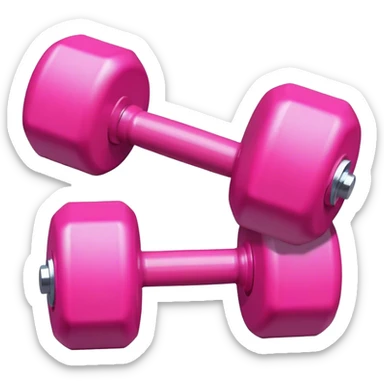 A pair of pink dumbbells

 sticker