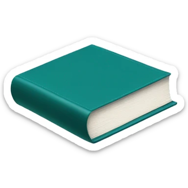 Realistic isolated dark turquoise book laying down flat. sticker