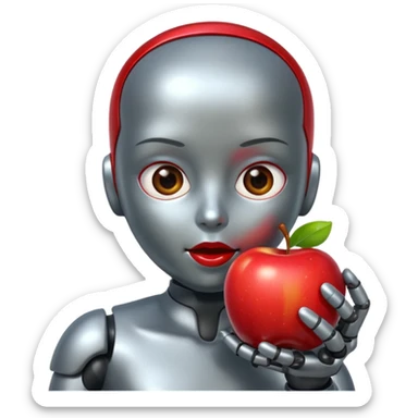 Android comendo maçã sticker