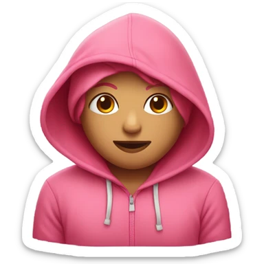 Pink hoodie with a red heart  sticker