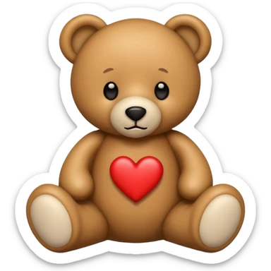 teddy bear with the words I love you written on it sticker