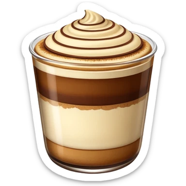 tiramisu cup, simplified, clear, emoji-like sticker