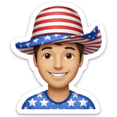 4th of july celebrate brunette man sticker
