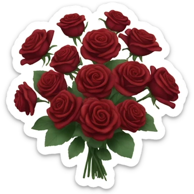 Bouquet of dark red roses sticker