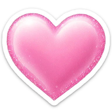 Baby pink love heart with sparkles  sticker