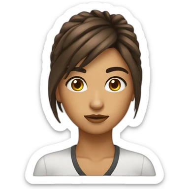 chica pelo rizo ojos marrones sticker