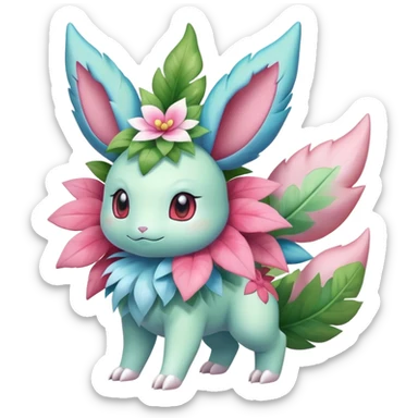 Shiny Exotic Sylveon-Shaymin-Ivysaur-Meganium-Hybrid-Creature sticker