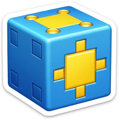 A basic geometry dash cube with default colors with no background sticker