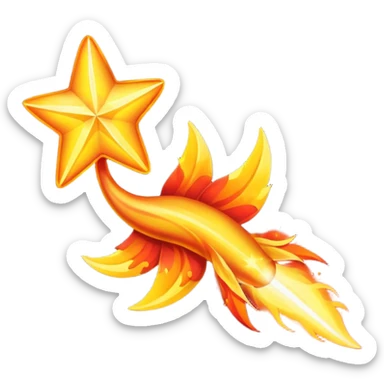 Meteor – Bright falling star with blazing tail sticker