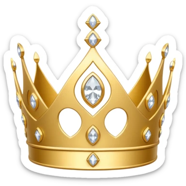 gold tiara with large white diamonds sticker