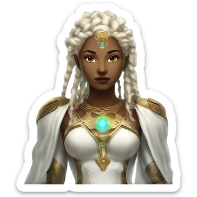 Technomancy Goddess is a mystical being who controls both magic and technology. She can cast spells on technological networks. Her powers blend the ancient art of magic with advanced cybernetics and technology. She can command machines sticker