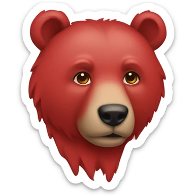 CREA UN OSO COLOR  ROJO sticker