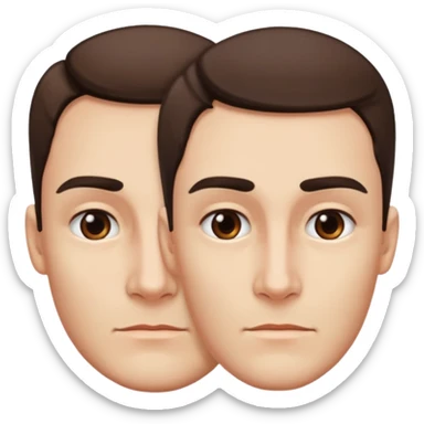  con una mandíbula mega marcada y con una ceja levantada y la otra abajo sticker