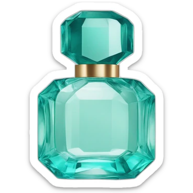 Iconic Octogonal Crystal Fragrance Bottle Turquoise Tint sticker