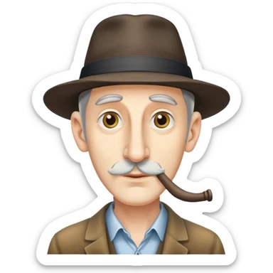 White Jewish man with long nose wearing a hat sticker