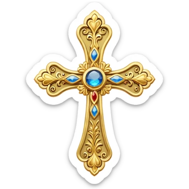 Eastern Orthodox cross. Transparent bakgrund. sticker