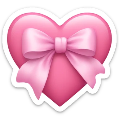 Baby pink heart with a large bow in the middle sticker
