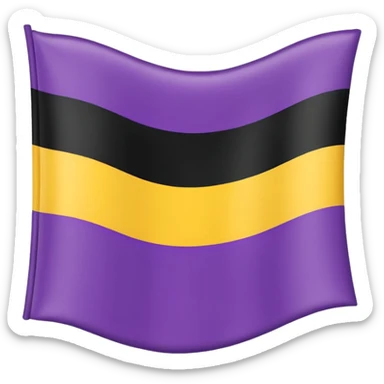 Nonbinary pride flag that goes from the top (black, white ,yellow) to the end (purple) sticker