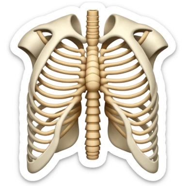 blue back round white ribs sticker