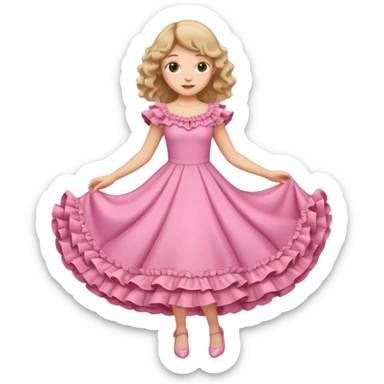 pink dress with frills sticker