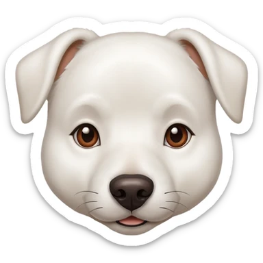 Un perrito blanco con la nariz marrón y un lunar oscuro en la nariz  sticker
