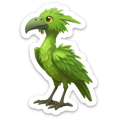 earthly muddy fresh Cool Cute Fantasy legendary swampy tree-jungle-bird plant-grass-type-Dendro-avian Fakemon full body sticker
