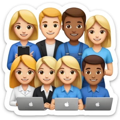 team of diverse people working together sticker