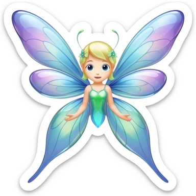 small fairies with glass wings sticker