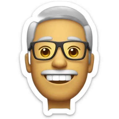 Hombre con gafas poco pelo riendo sticker