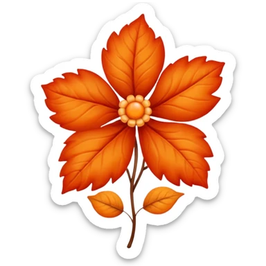 An autumn flower with orange-red leaves curling gently.
















































 sticker