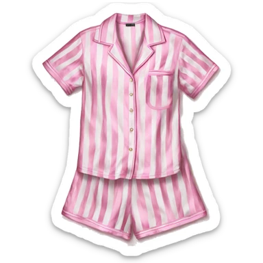 Striped pink and white silk Victoria’s Secret pajama set sticker