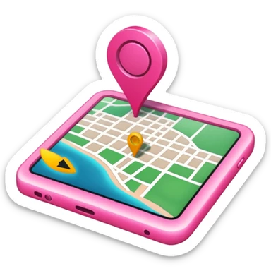 pink big gps map lines sticker