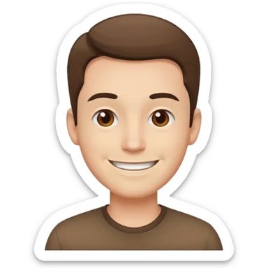 man white skin, wear brown shirt sticker