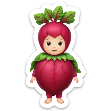 Baby wearing beet costume  sticker