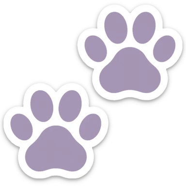 A dull purple Paw Prints sticker