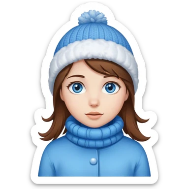 Mädchen jung, braune Haare und blaue Augen, ganzer Körper, Winterkleidung  sticker