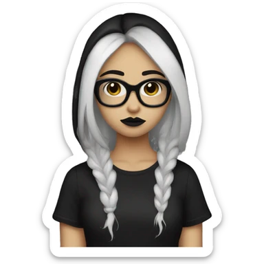 Sad+latina+goth-girl-dark-hair-with-glasses-black-tshirt sticker